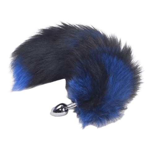 Anal Plug Fox Tail Bluish Black