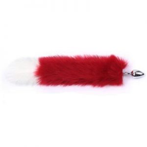 Cat Tail Anal Plug Red And White