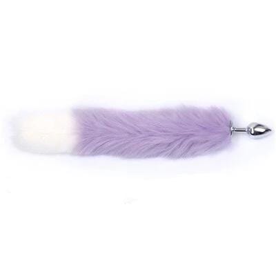 Cat Tail Anal Plug White And Purple
