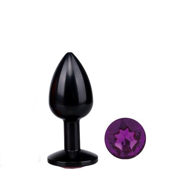 Metal Anal Plug Black Diamond Violet