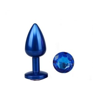 Metal Anal Plug Blue Diamond Blue