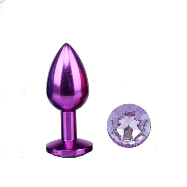 Metal Anal Plug Diamond Violet Light Violet