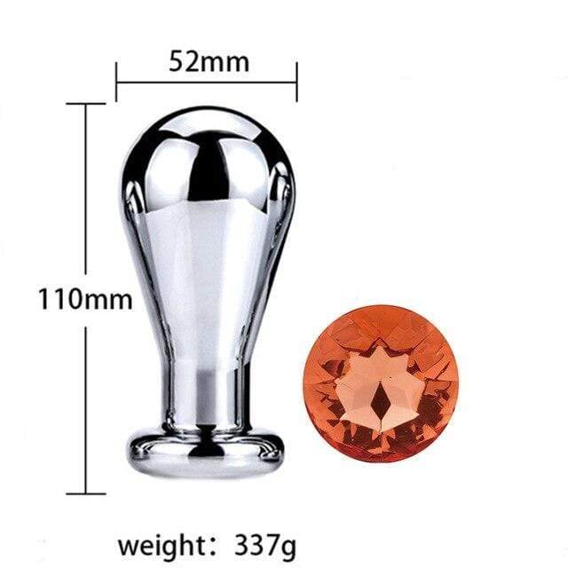 Metal Anal Plug Orange Diamond Bulb