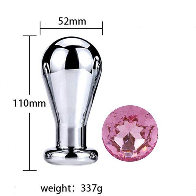 Metal Anal Plug Pink Diamond Bulb