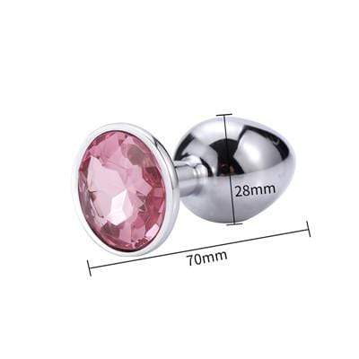 Metal Anal Plug Pink Diamond