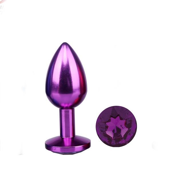 Metal Anal Plug Purple Diamond
