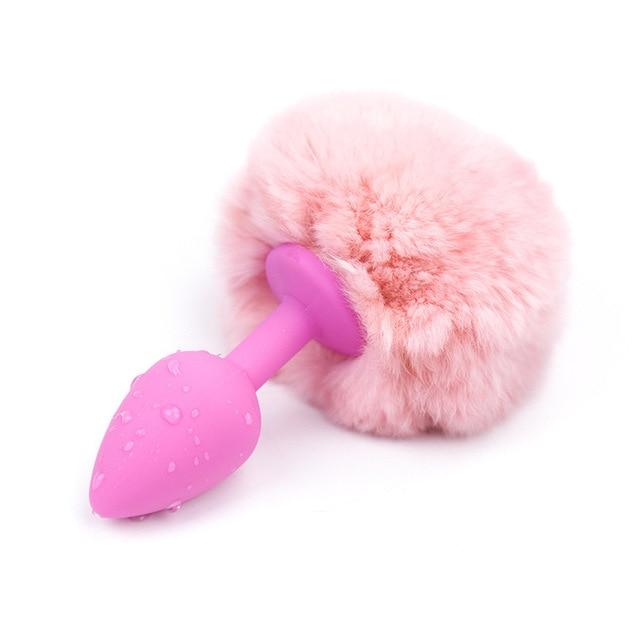 Rabbit Tail Anal Plug Candy Pink