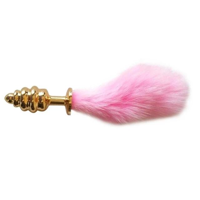 Rabbit Tail Anal Plug Luxury Version Pink Naughty