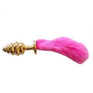 Rabbit Tail Anal Plug Pink Luxury Version